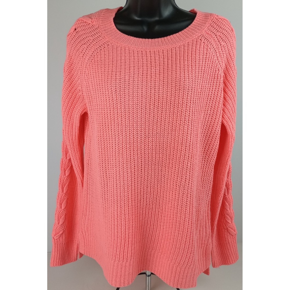 SO Authentic American Heritage Women's L Peach Long Sleeve Sweater